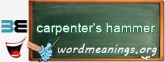 WordMeaning blackboard for carpenter's hammer